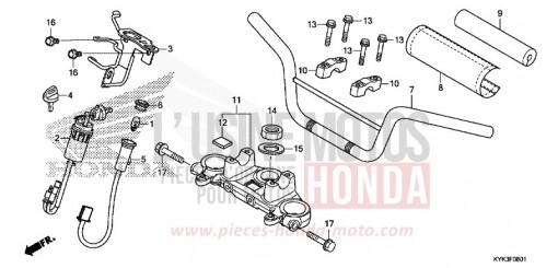 HANDLE PIPE/TOP BRIDGE (CRF110FK/L/M/N) CRF110FN de 2022